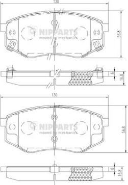 Nipparts N3600545 - Гальмівні колодки, дискові гальма autozip.com.ua