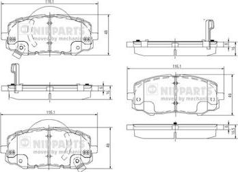 Nipparts N3600552 - Гальмівні колодки, дискові гальма autozip.com.ua