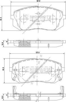 Nipparts N3600330 - Гальмівні колодки, дискові гальма autozip.com.ua