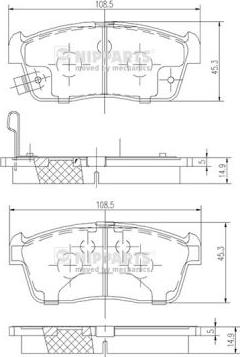 Nipparts N3601098 - Гальмівні колодки, дискові гальма autozip.com.ua