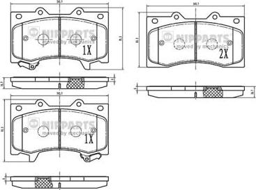 Nipparts N3601109 - Гальмівні колодки, дискові гальма autozip.com.ua