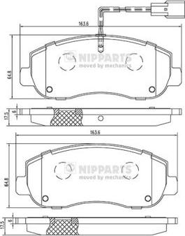 Nipparts N3601105 - Гальмівні колодки, дискові гальма autozip.com.ua