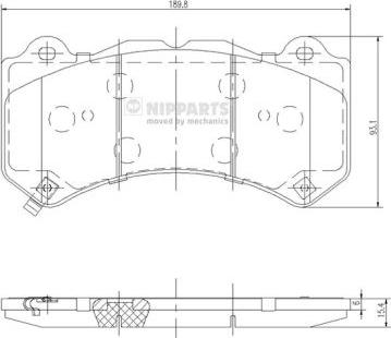 Nipparts N3601103 - Гальмівні колодки, дискові гальма autozip.com.ua