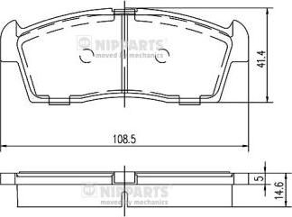 Nipparts N3608032 - Гальмівні колодки, дискові гальма autozip.com.ua