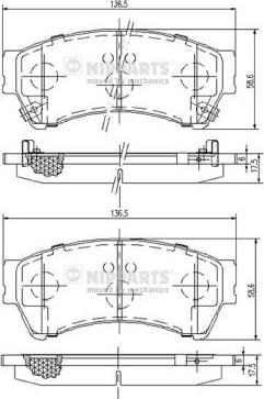 Nipparts N3603071 - Гальмівні колодки, дискові гальма autozip.com.ua