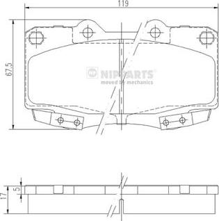 Nipparts N3602145 - Гальмівні колодки, дискові гальма autozip.com.ua