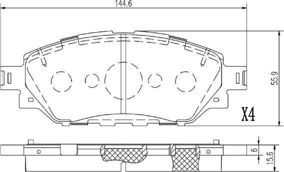 Nipparts N3602154 - Гальмівні колодки, дискові гальма autozip.com.ua