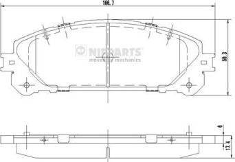 Nipparts N3602139 - Гальмівні колодки, дискові гальма autozip.com.ua