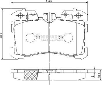 Nipparts N3602131 - Гальмівні колодки, дискові гальма autozip.com.ua