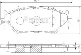 Nipparts N3602128 - Гальмівні колодки, дискові гальма autozip.com.ua