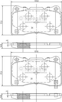 Nipparts N3607021 - Гальмівні колодки, дискові гальма autozip.com.ua