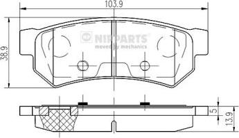 Nipparts N3610907 - Гальмівні колодки, дискові гальма autozip.com.ua