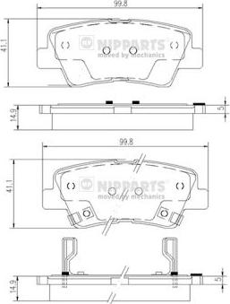 Nipparts N3610519 - Гальмівні колодки, дискові гальма autozip.com.ua