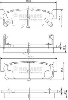 Nipparts N3611055 - Гальмівні колодки, дискові гальма autozip.com.ua