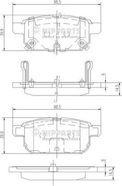 Nipparts N3618002 - Гальмівні колодки, дискові гальма autozip.com.ua