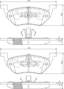 Nipparts N3613025 - Гальмівні колодки, дискові гальма autozip.com.ua