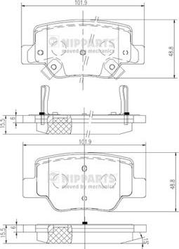 Nipparts N3612040 - Гальмівні колодки, дискові гальма autozip.com.ua