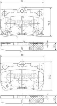 Nipparts N3612041 - Гальмівні колодки, дискові гальма autozip.com.ua