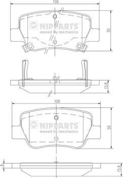 Nipparts N3612042 - Гальмівні колодки, дискові гальма autozip.com.ua