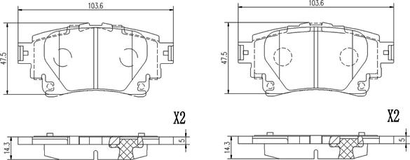 Nipparts N3612035 - Гальмівні колодки, дискові гальма autozip.com.ua