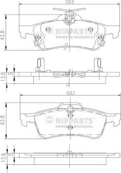 Nipparts N3612036 - Гальмівні колодки, дискові гальма autozip.com.ua