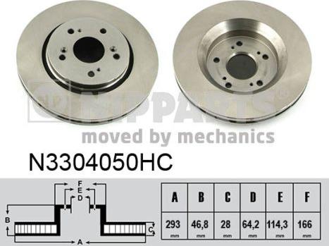 Nipparts N3304050HC - Гальмівний диск autozip.com.ua