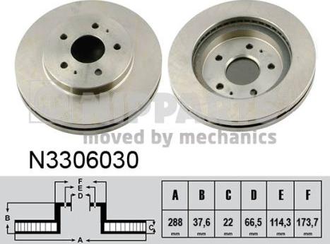 Nipparts N3306030 - Гальмівний диск autozip.com.ua