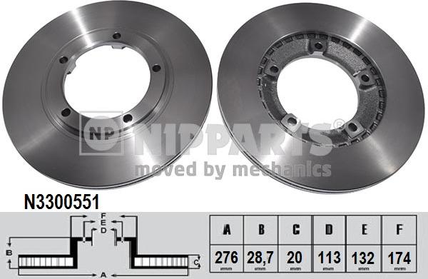 Nipparts N3300551 - Гальмівний диск autozip.com.ua