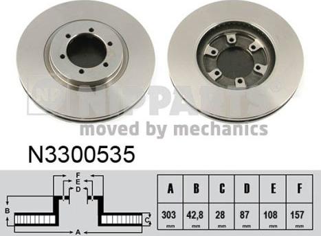 Nipparts N3300535 - Гальмівний диск autozip.com.ua