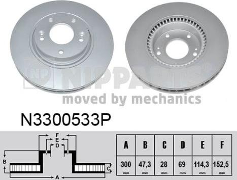 Nipparts N3300533P - Гальмівний диск autozip.com.ua