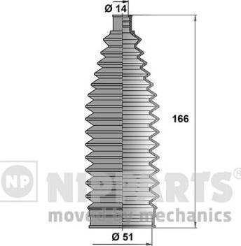 Nipparts N2845012 - Комплект пилника, рульове управління autozip.com.ua