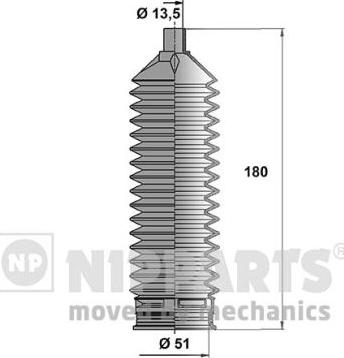 Nipparts N2840509 - Комплект пилника, рульове управління autozip.com.ua