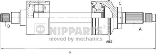 Nipparts N2804004 - Приводний вал autozip.com.ua