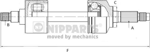 Nipparts N2800500 - Приводний вал autozip.com.ua