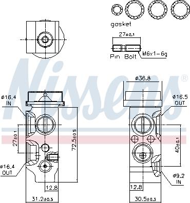 NISSENS 999544 - Розширювальний клапан, кондиціонер autozip.com.ua