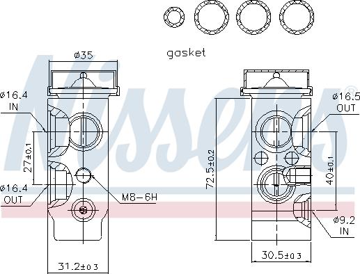 Nissens 999261 - Розширювальний клапан кондиціонера autozip.com.ua