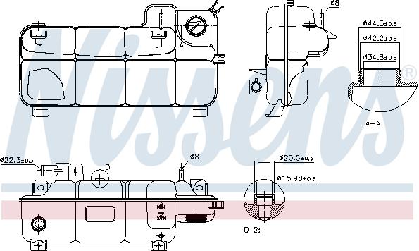 Nissens 996077 - Компенсаційний бак, охолоджуюча рідина autozip.com.ua