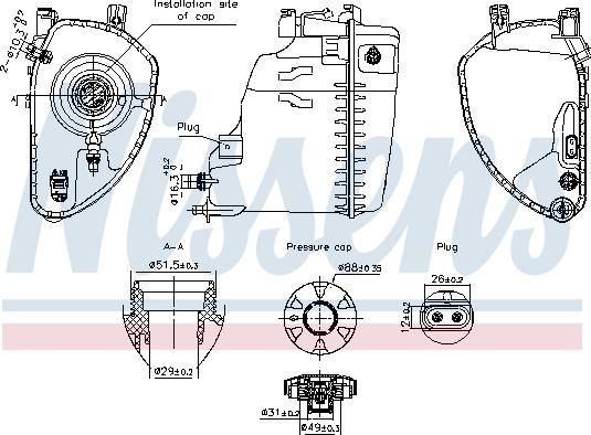 Nissens 996198 - Компенсаційний бак, охолоджуюча рідина autozip.com.ua