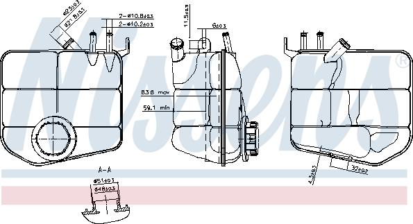 Nissens 996143 - Компенсаційний бак, охолоджуюча рідина autozip.com.ua