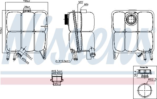 Nissens 996123 - Бачок расширительный с крышкой FORD C-MAX CB7.CEU 10- 2.0 TDCi Пр-во Nissens autozip.com.ua