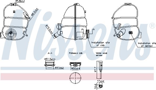 Nissens 996340 - Компенсаційний бак, охолоджуюча рідина autozip.com.ua