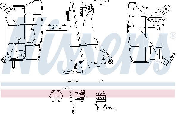 Nissens 996304 - Компенсаційний бак, охолоджуюча рідина autozip.com.ua