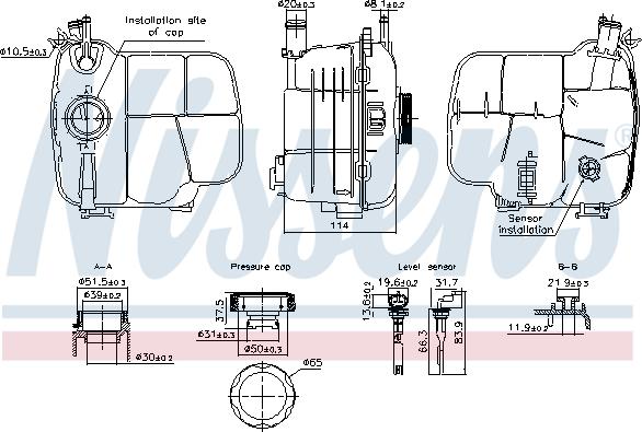 Nissens 996305 - Компенсаційний бак, охолоджуюча рідина autozip.com.ua