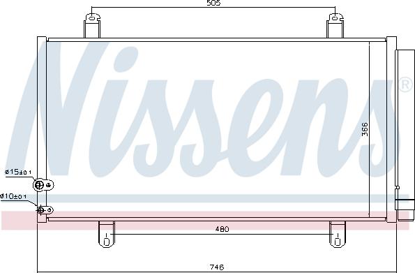 Nissens 940443 - Конденсатор кондиціонера TOYOTA CAMRY XV5 11- вир-во Nissens autozip.com.ua