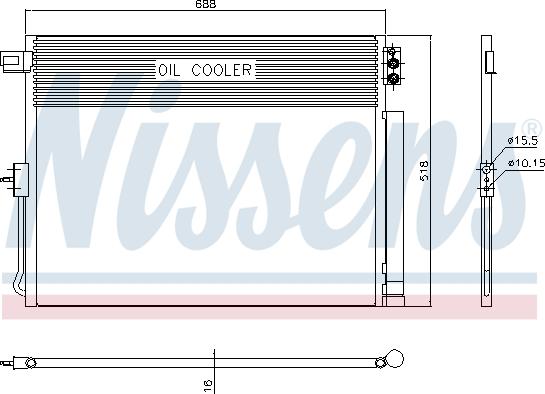 Nissens 940411 - Конденсатор кондиціонера JEEP GRAND CHEROKEE WK2. W3 10- 3.0 CRD вир-во Nissens autozip.com.ua