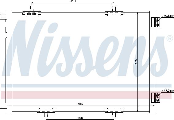 Nissens 940055 - Радиатор кондиционера P207-1007-C2 04- пр-во Nissens autozip.com.ua