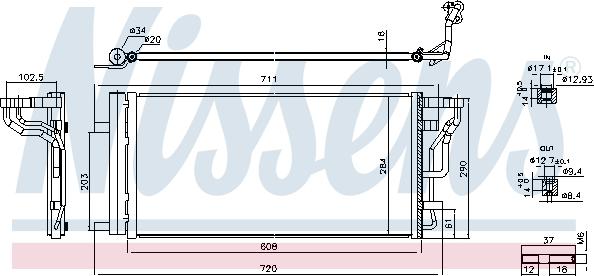 NISSENS 941289 - Конденсатор, кондиціонер autozip.com.ua