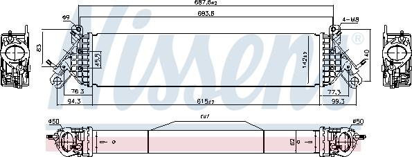 Nissens 961545 - Интеркулер autozip.com.ua