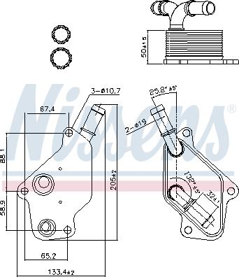 Nissens 90965 - Масляний радіатор, рухове масло autozip.com.ua