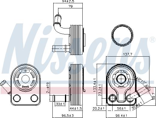 Nissens 90970 - Масляний радіатор, рухове масло autozip.com.ua